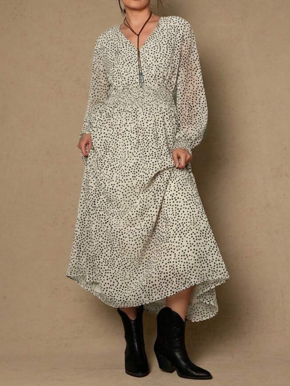 🩶 PLUS Polka Dot Maxi Dress 🩶